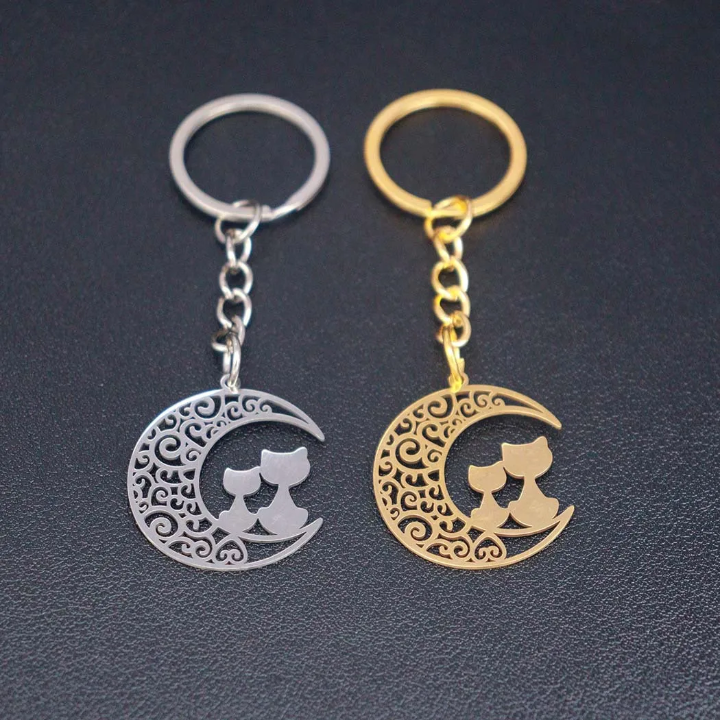 crescent keychain Moon Islamic Pendant Keychain For Men Women Turkish Religious Muslim Jewelry Amulet Gift