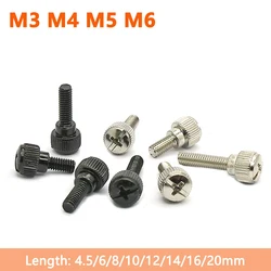 10pcs M3 M4 M5 M6 Phillips Knurled Thumb Screw Slotted Hand Tighten Knob Bolt Thumbscrew PC Computer Case Cover Length 4.5-20mm