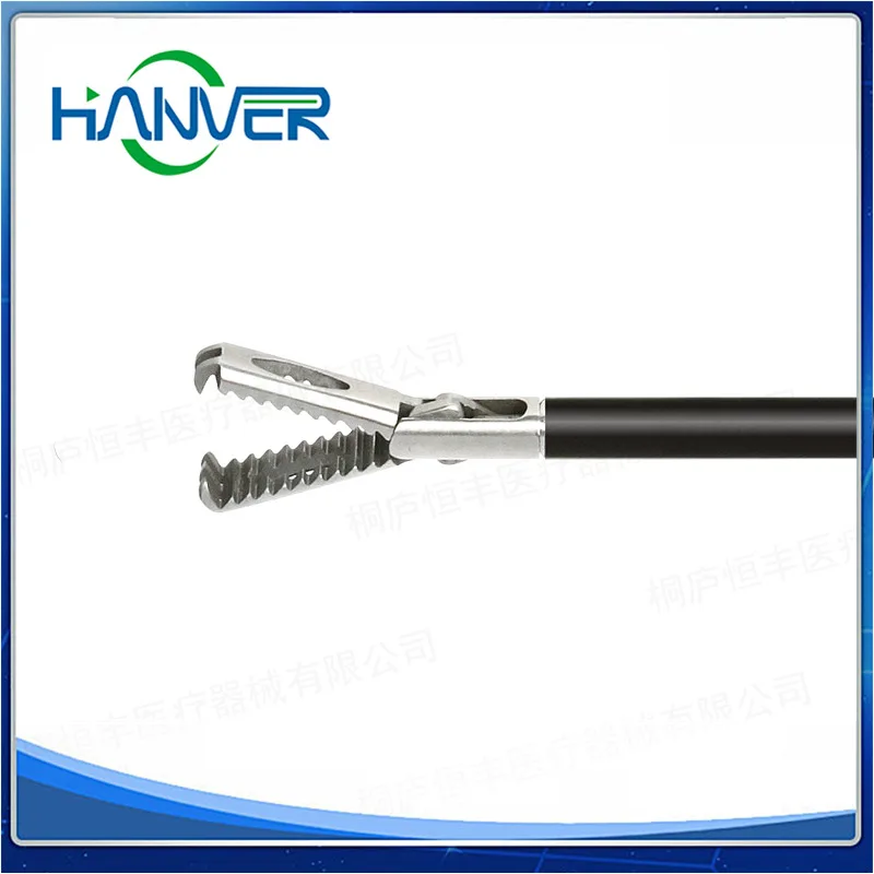 Factory Direct Sales Medical Apparatus Rat Tooth Grippers 2 + 3 Teeth With Holes, Laparoscopic Surgical Instruments, Double Acti