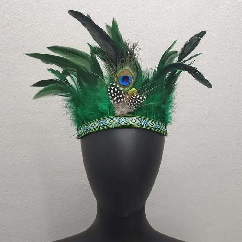 

Peacock Costume Women Carnival Feather Headpiece Headdress Crown Headdress Headband for Party Halloween