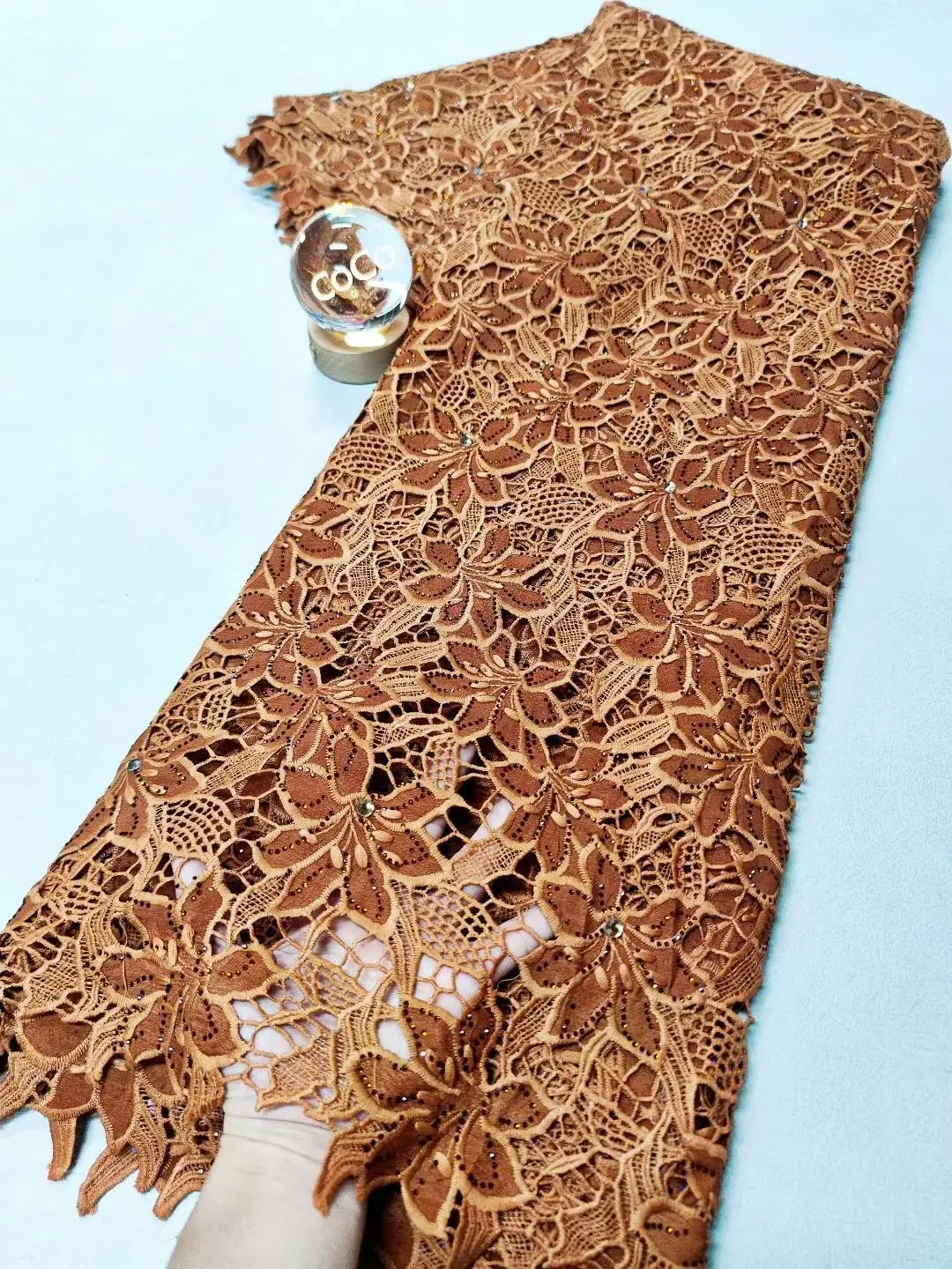 White Chiffon Bridal Lace Fabric 2025 High Quality Luxury Stone Embroidered Dubai New Style H30-1 for Wedding Dresses