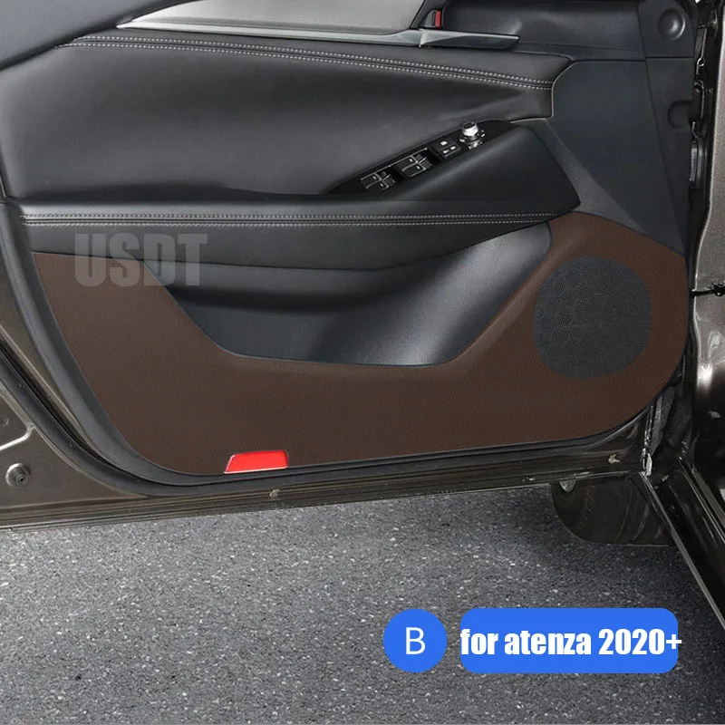 

For Mazda 6 Atenza 2014 2017 2019 2020 2021 2022 2023 Leather Carbon Fiber Sticker Door Anti Kick Cover Door Sill Protection Mat