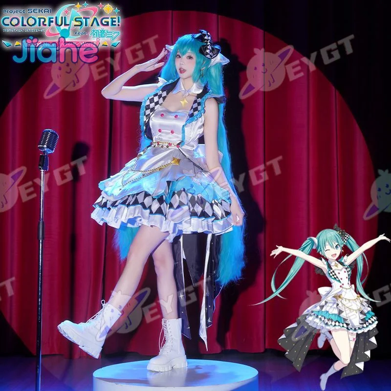 

Miku MORE MORE JUMP Project Sekai Colorful Stage! feat. Cosplay Pjsk Costume Halloween New Lolita Dress Wig Props Women Miku Set