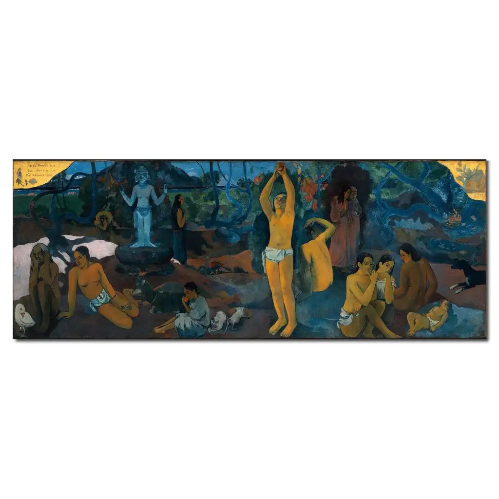 

Figure Canvas Art Handmade Paul Gauguin Paintings Where Do We Come from Famous Artwork Modern Sitting Room Wall Decor Large