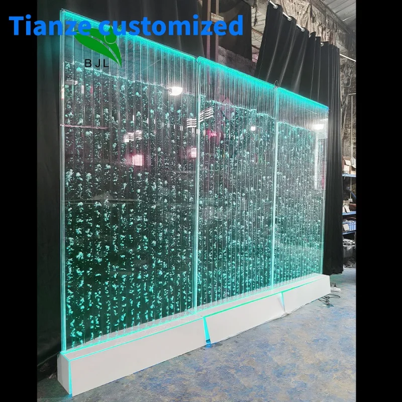 

(customized)restaurant home bar screen room dividers decoration factory customized led color changing acrylic water bubble panel