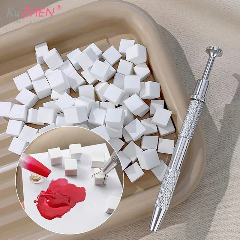

50/100PC Nail Art Sponge+Nail Art Pen Gradient Nail Art Stamper Tool Color Fade Manicure DIY Creative Nail Sponge Gripper Tool