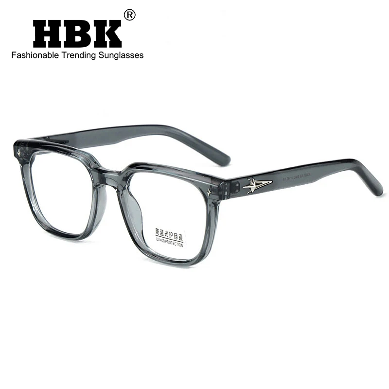 HBK New Square Fashion Glasses Frames Men Brand Design TR90 Big Optical Frames Eyewear Women Business Reading Transparent Lens