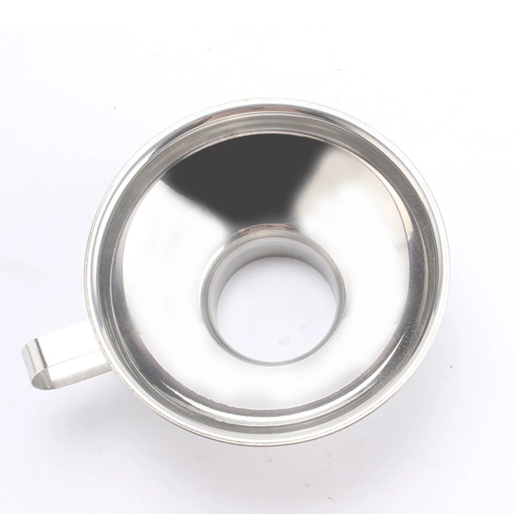 

Stainless Steel Funnel Large Diameter Wide Mouth Kitchen Funnel Food Pickle Jam Filler - Size S (Silver)