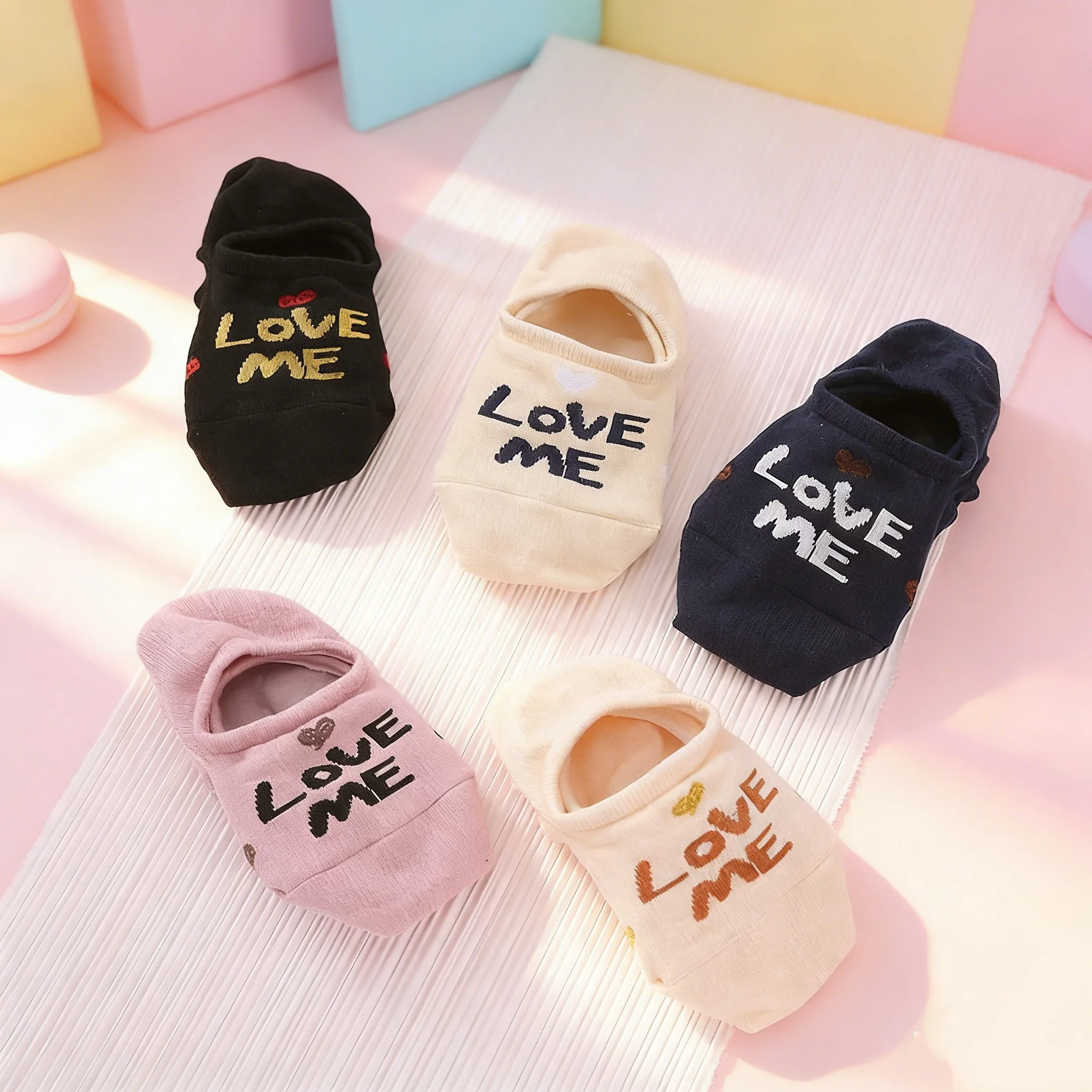 Women's Invisible No Show Socks, Silicone Non-Slip Boat Socks, Summer Thin Breathable Casual Socks for Sneakers, Low Cut Socks