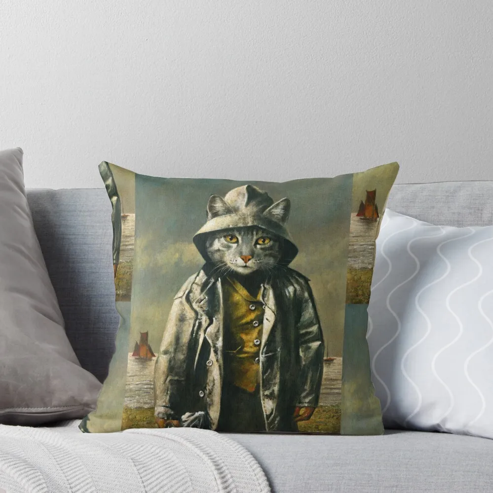 

Nautical Cat Throw Pillow Pillowcases Bed Cushions Ornamental Pillow Custom Cushion Photo Decorative Cushion Cover pillow