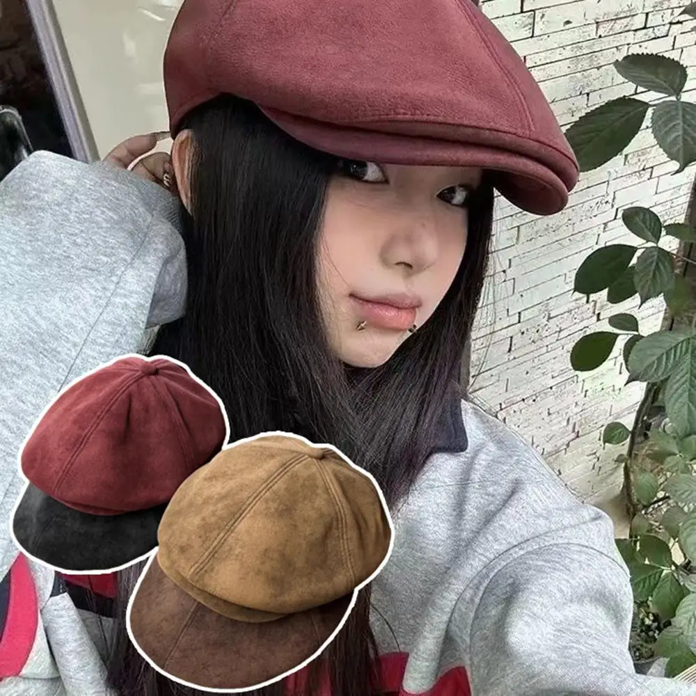 

Кепка газетчика Faded Suede в британском стиле, теплая бейсболка, аксессуары, берет, шляпа в стиле ретро, мужская и женская осенне-зимняя повседневная модная кепка