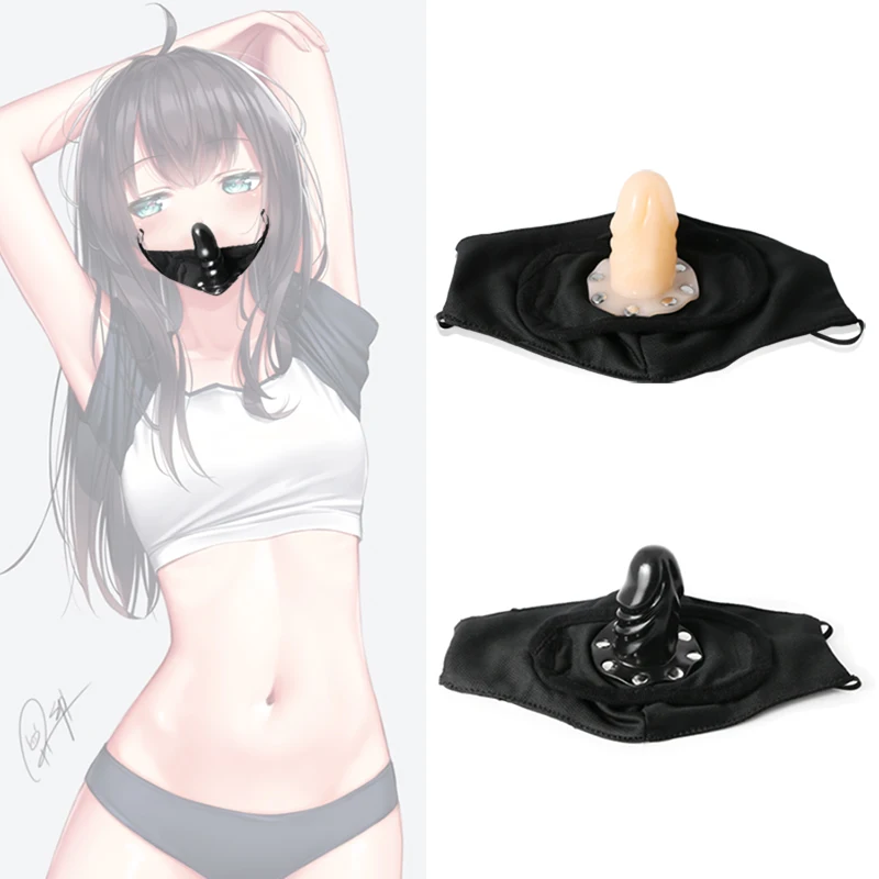 BDSM Silicone Open Mouth Gag Slave Humiliation Device  Fetish Bondage Mouth Mask With Dildo Sex Erotic Sex Toys For Adult 18+