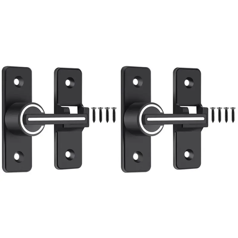 

ABYP 2X светящийся дверной замок для сарая, защелка для раздвижной двери сарая, сверхмощная защелка для ворот 180 градусов, подходит для сада, гаража