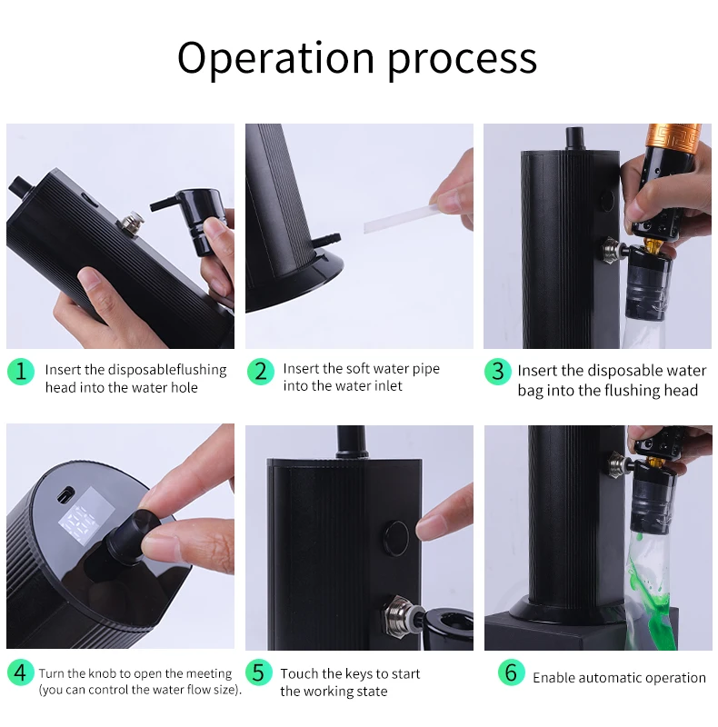 منظف إبرة الوشم من ييلونج، أداة إبرة غسالة الوشم التعريفي الأوتوماتيكية مع شفط قوي #3