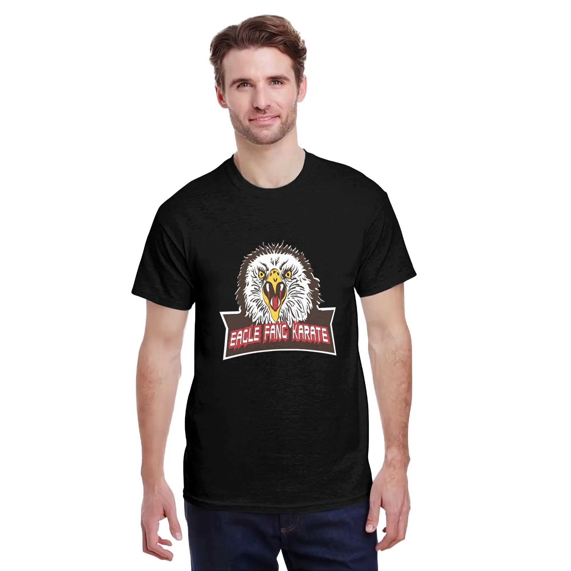 Camiseta de manga para hombre, emblema de águila intenso de yaer, simboliza la fuerza y la dominancia del mundo de las artes marciales, novedad de 2025