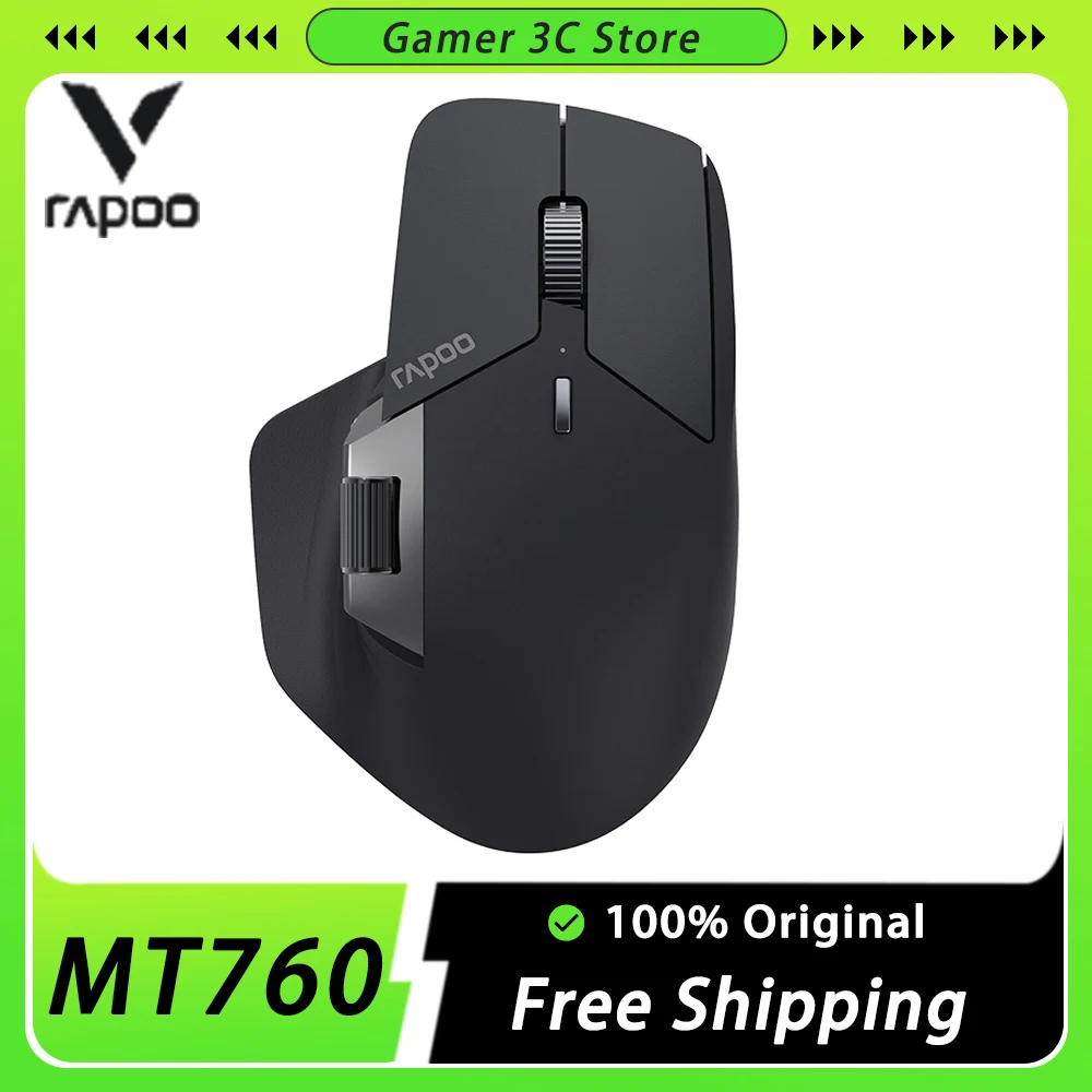 Rapoo MT760 Wireless Mouse Three Mode Gaming Mouse Low Latency Lightweight Long Battery Life Office Fps Pc Gaming Accessories