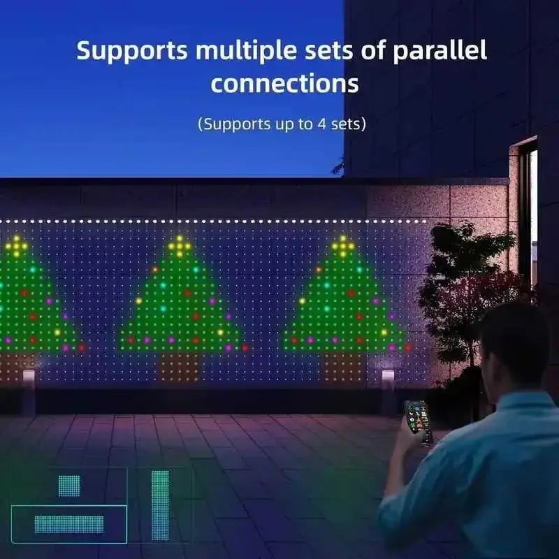 RGBIC Curtain Light String USB Plug APP Bluetooth Remote Control LED Curtain Light for Holiday Party Room Bedroom Decorations