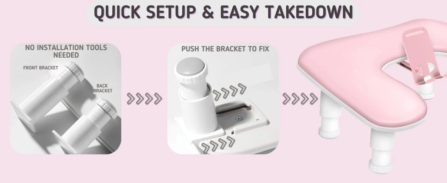 1 Stück Rosa Höhenverstellbare Nagel-Armstütze mit Drehbarem Telefonhalter, PU-Leder Nageltechniker-Armstütze, U-förmige Handauflage – Detail 1