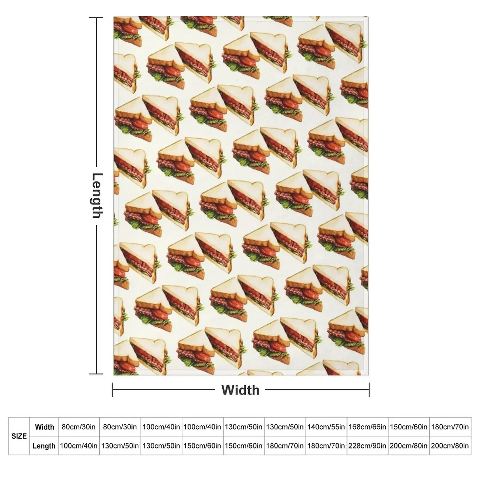 BLT Sandwich Pattern Throw Blanket For Baby Baby Decorative Sofa Nap Blankets