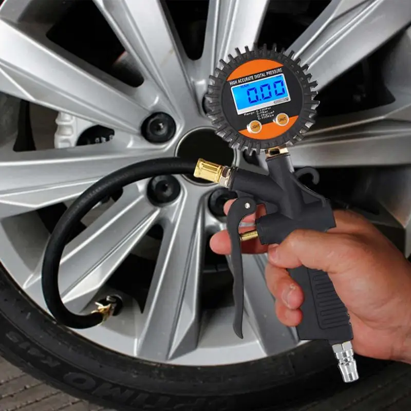 

Tire Deflator With Gauge Digital Tire Inflator Air Chuck Digital Tire Pressure Inflator Large Dial Design Shockproof Gauge