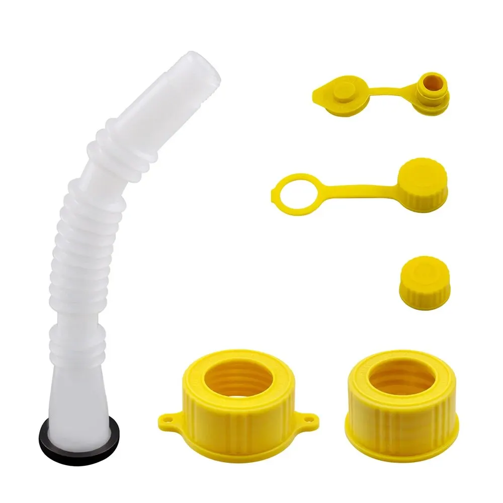 1 Set Car Gas Can Spout Replacement, Flexible Pour Nozzles Gasket Kit with Collar Caps and Stopper, Spout Cover