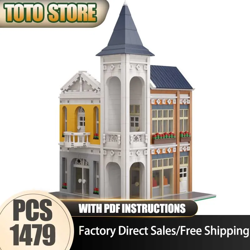 

Street View Moc Building Blocks Skate Shop Modular Buildings Model Technology Brick DIY Assembly Construction Holiday Toy Gifts