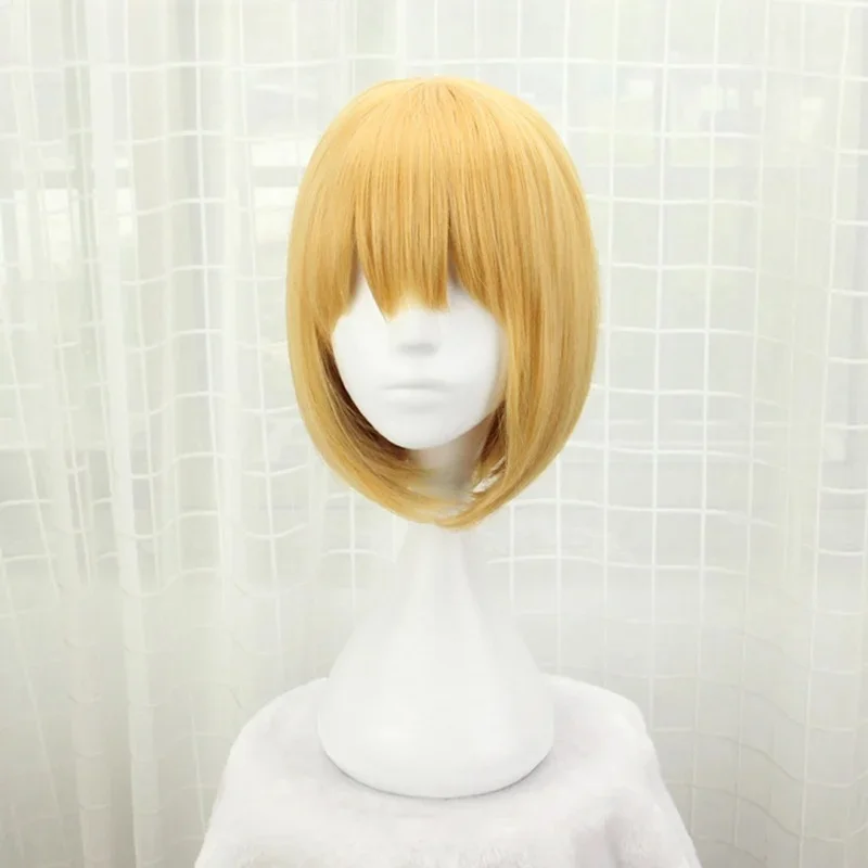 

Wigs M Mihael Keehl Short Yellow Heat-Resistant Wig Cosplay Synthetic Fiber High-Temperature Wig