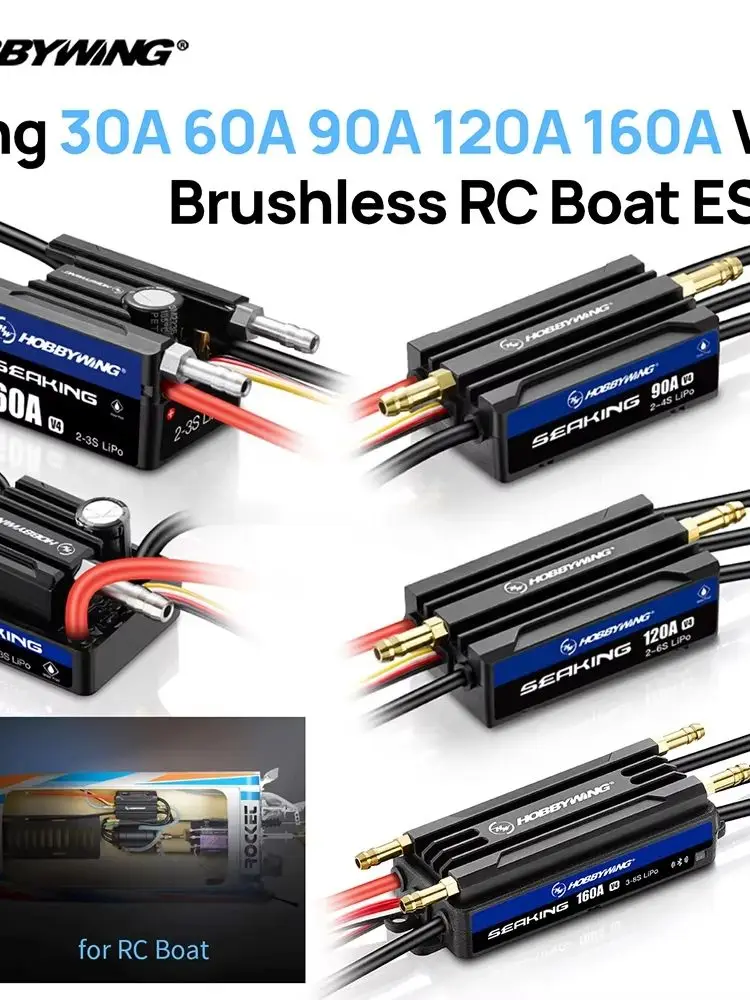 Hobbywing Seaking Brushless V4 ESC Waterdicht 160/120A/90A/60A/30A met Ingebouwde BEC voor RC Bootmodellen - afbeelding 2