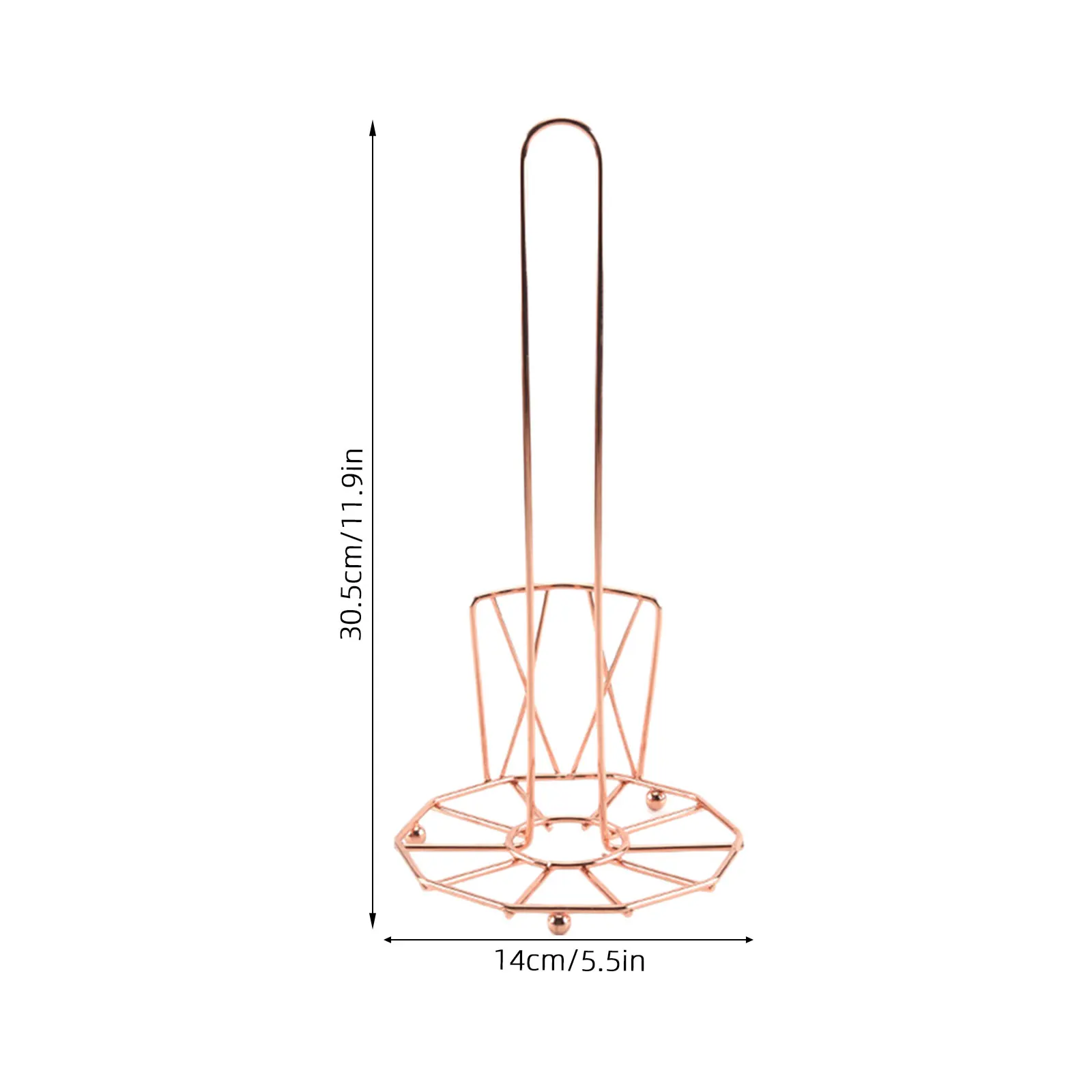 حامل معدني الذهب الوردي الحديد حامل المطبخ الحمام كونترتوب لفة تخزين الرف المنظم حامل المناشف الورقية ورقة الحديد #4