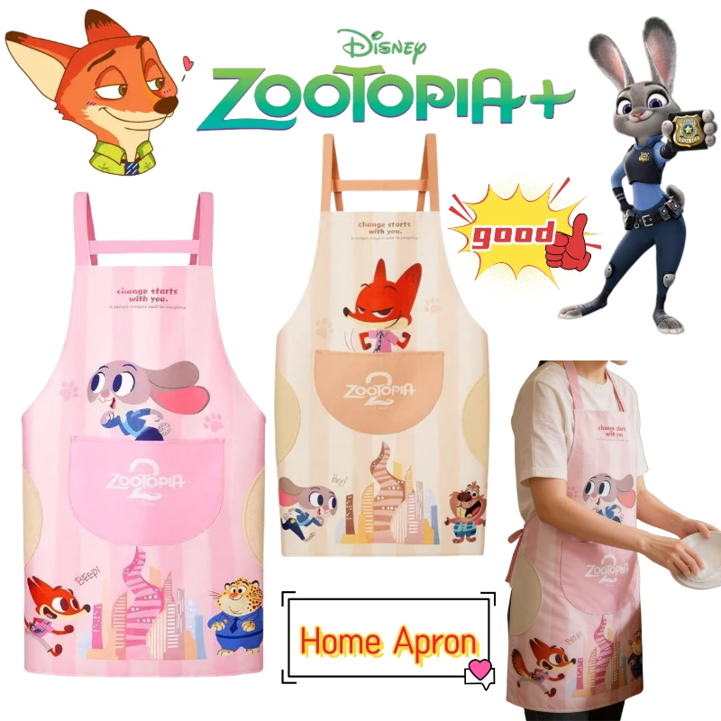 

Новый милый мультяшный фартук Disney Zootopia с Джуди Хоппс и Ником Уайлдом, водонепроницаемый и маслостойкий фартук для дома и кухни.