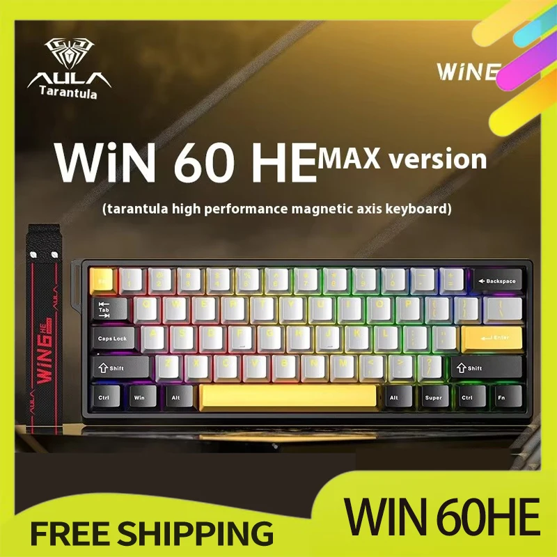 Aula Win60 Win68 He Magnetic Switch Keyboard 8k Wired Custom Rgb Hot Swap Rt Esports Gamer Mechanical Keyboard For Pc Gift