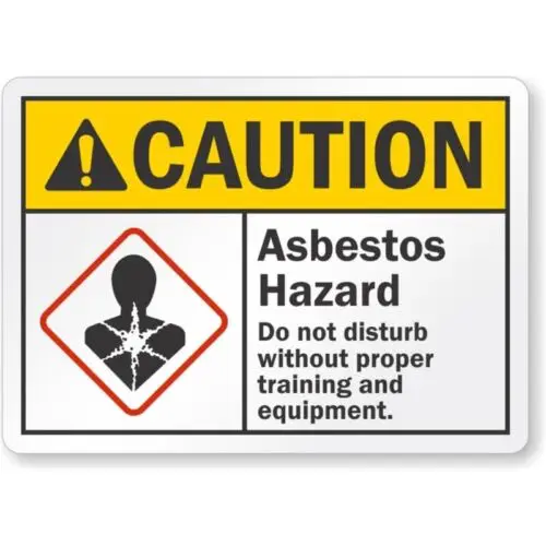 Asbestos Hazard Do Not Disturb Ansi Caution Aluminum Weatherproof Sign p743-Aluminum