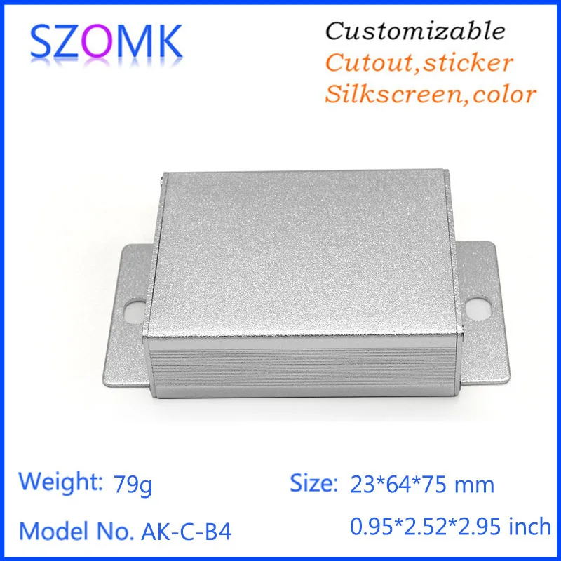 1Pcs 23*64*75mm szomk aluminum extruded enclosure junction box electronic diy aluminum project box wall mount pcb box