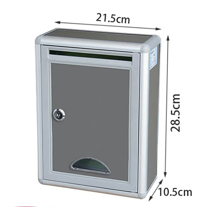 Aluminum Alloy Mailbox Outdoor Security Locking Mailbox Suggestion Box Newspaper Mail Letter Post Home Balcony Garden Decor