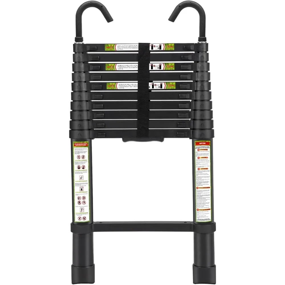 Telescopic Ladder 10.5FT Aluminum Telescoping Ladder with Non-Slip Feet and Stable Hook Portable Extension Ladder