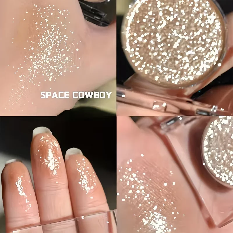 Sombra de Ojos Brillante de Larga Duración - Acabado Radiante de Alto Brillo, Efecto Iluminador Instantáneo, Maquillaje de Ojos en Polvo Brillante para Fiestas