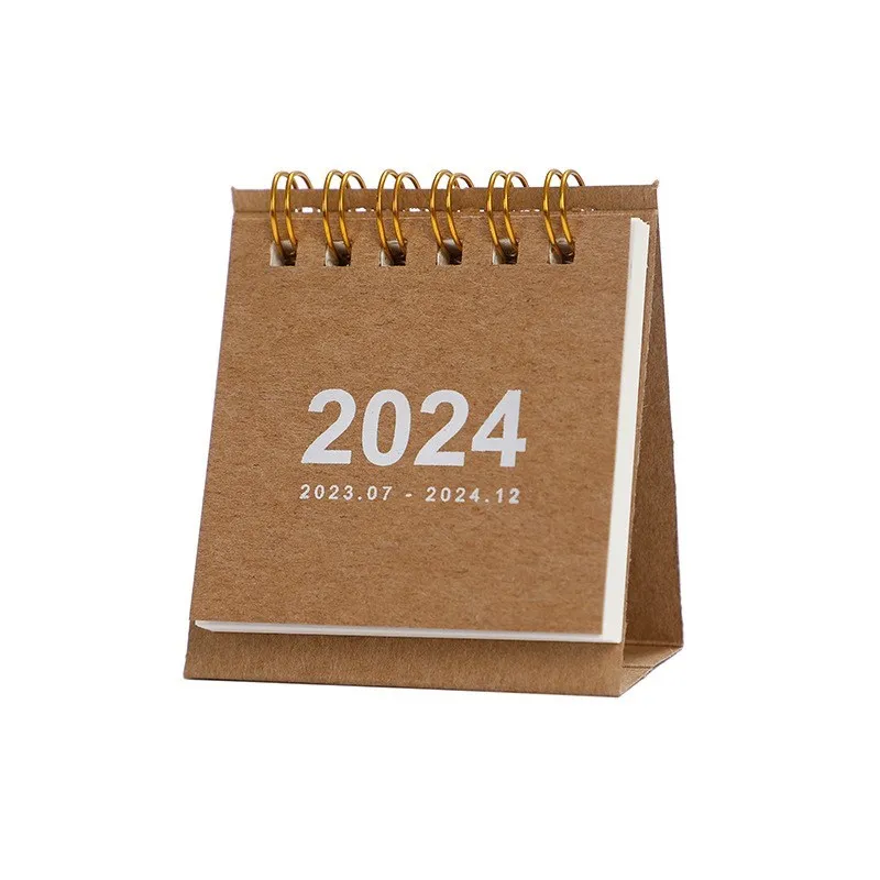 Mini Calendario de escritorio para la escuela y la Oficina, bonito calendario de pie con tapa, planificación de organización del horario diario, 2023-2024