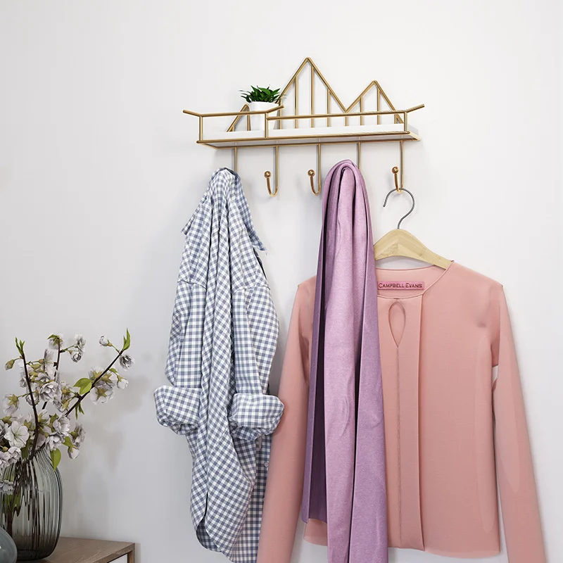 Simple European Style Porch Wall Clothes Hanger Creative MultiFunctional Hook Bedroom Door After Coat Racks