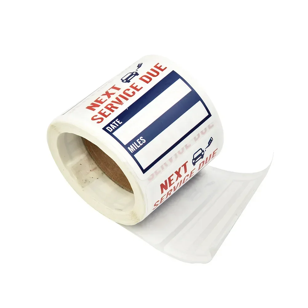 Durbale High Quality Stickers Printed Stickers Portable Tip Clear Oil Change Pack Service Static Cling Sticker 150pcs/roll