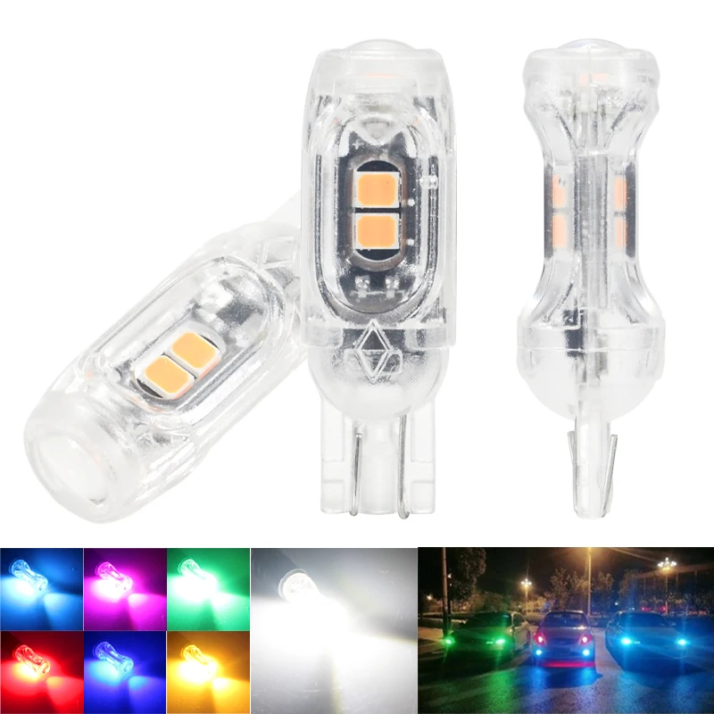 2/4pcs T10 W5W LED Bulb 12V Flash Strobe Car Interior Light 2835 SMD Dome Map Trunk License Plate Wedge Side Lights DRL White