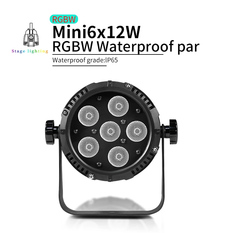 6x12W RGBW 4-in-1 DMX LED Par Light Outdoor Waterproof Stage Light Party Event DJ Disco Equipment Stage Light