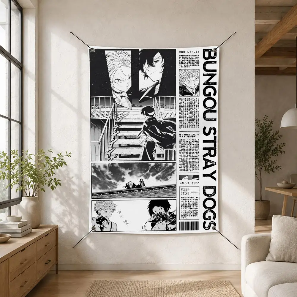 B-Bungo S-Stray Dogs Flags Custom Camping Outdoor Garden Room Bedroom Decor Party Backdrops Wall Art Family Gifts