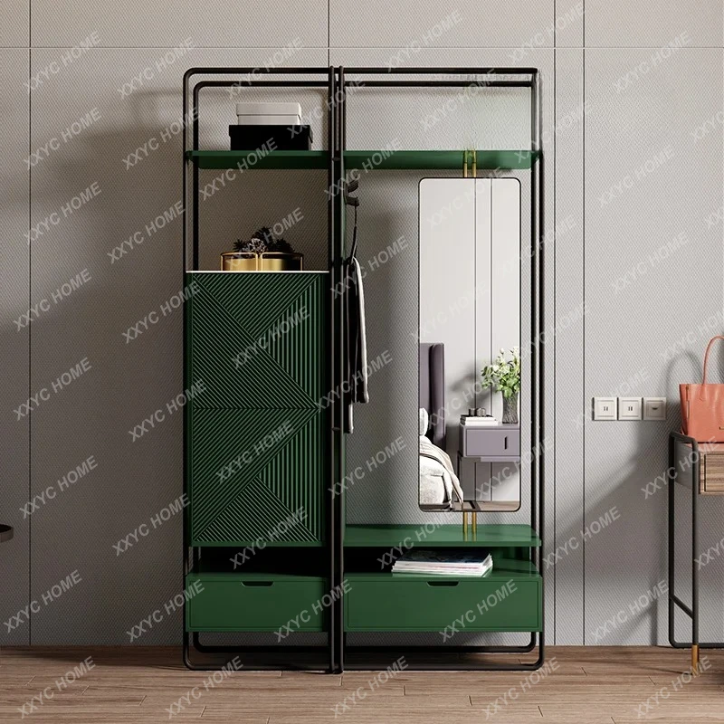 

AAItalian Style Light Luxury Coat Rack Villa Master Bedroom Minimalist Style Designer Dark Green Clothing Cabinet