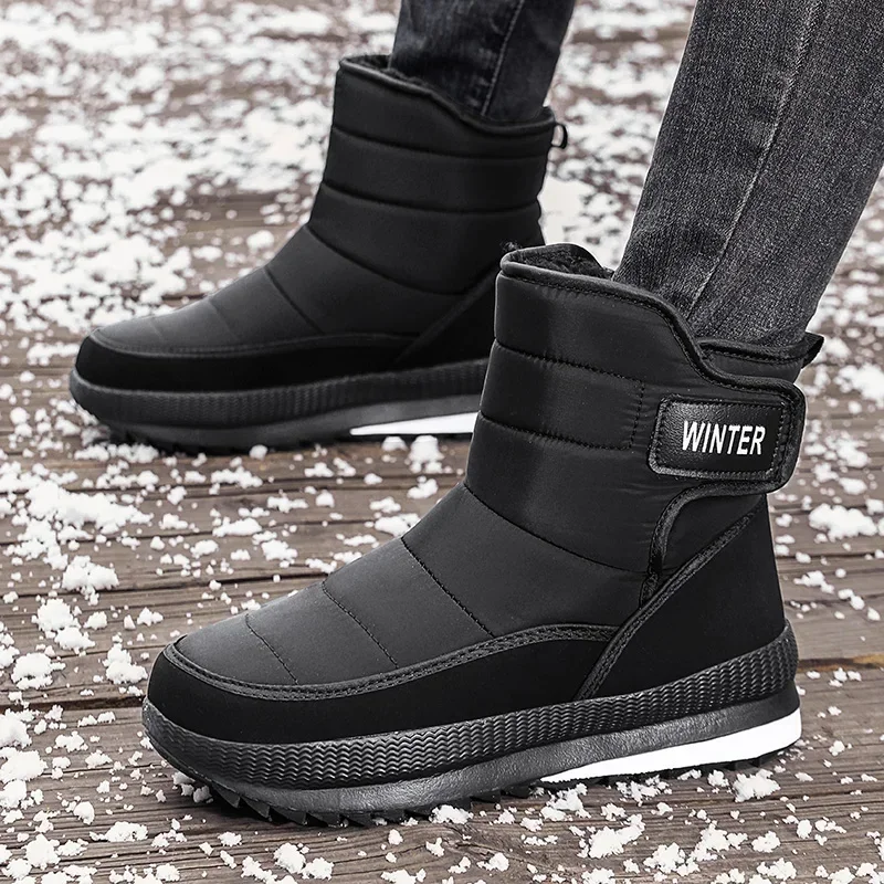 New Men's Winter Boots Warm Plush Snow Boots High Quality Waterproof High-Top Men's Ankle Boots Outdoor Men Hiking Boots Sneaker