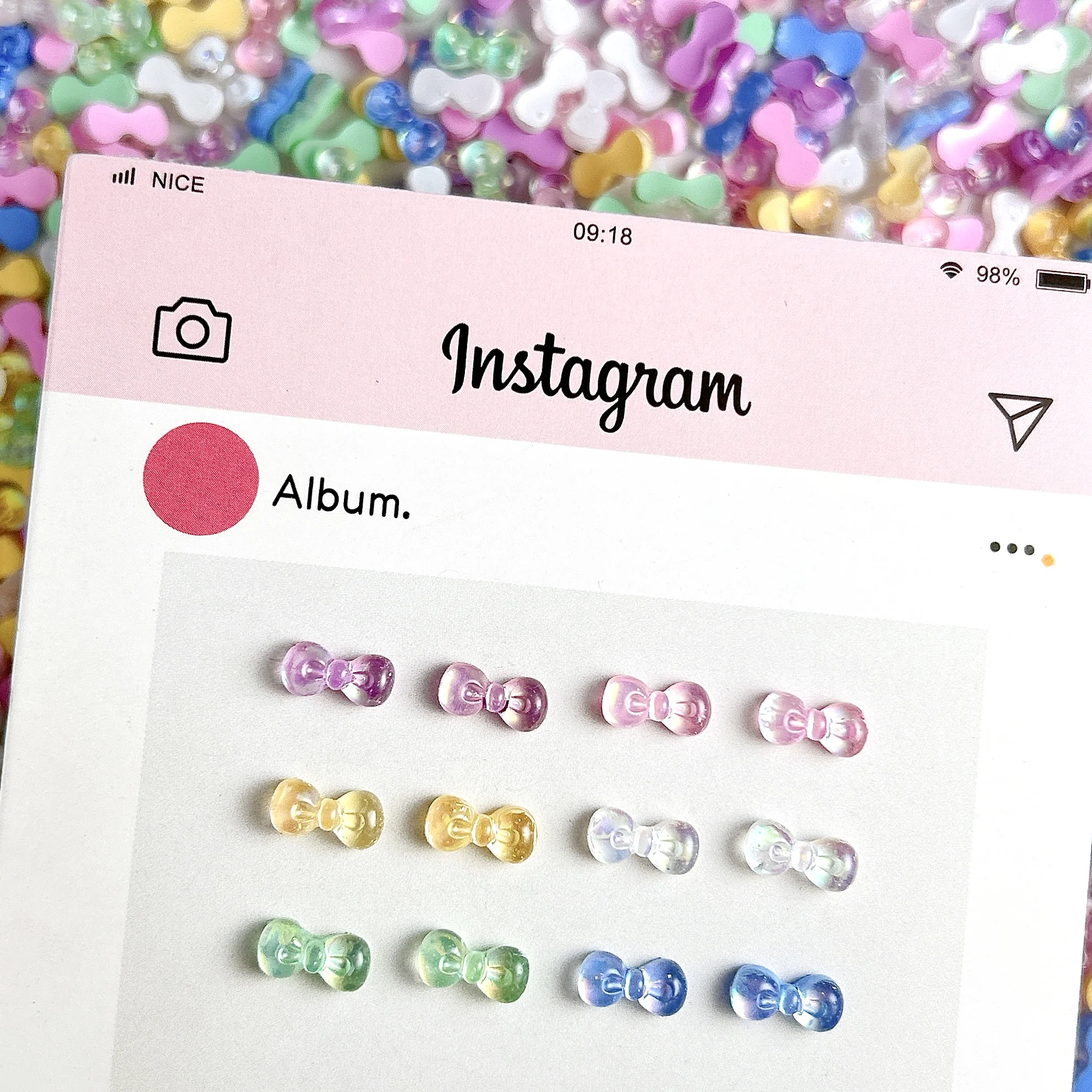 30 ชิ้น Minimalist Chubby Jelly Tie เล็บ Charms โปร่งใสสีสัน Mini Bows เรซิ่นตกแต่งเล็บสําหรับ DIY ต่างหูเล็บ