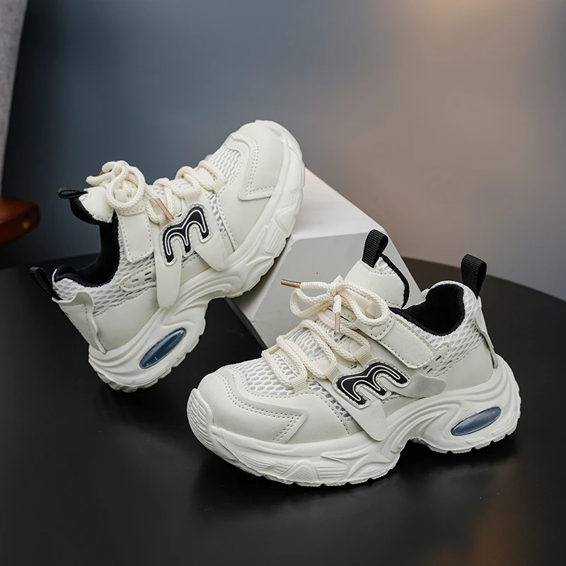 Girl Child Sport Shoe 2026 Spring Mesh Breathable Toddlers School Running Sneakers Fashion Non-slip Kids Boys Basketball Shoes