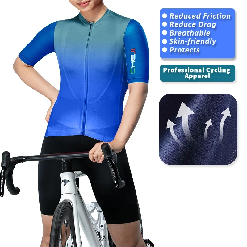 CHEJI Cycling Jerseys 2024 Summer Bicicletas Bike Specialized Women\'s Clothing Short-sleeved Tops Quick-drying Breathable New