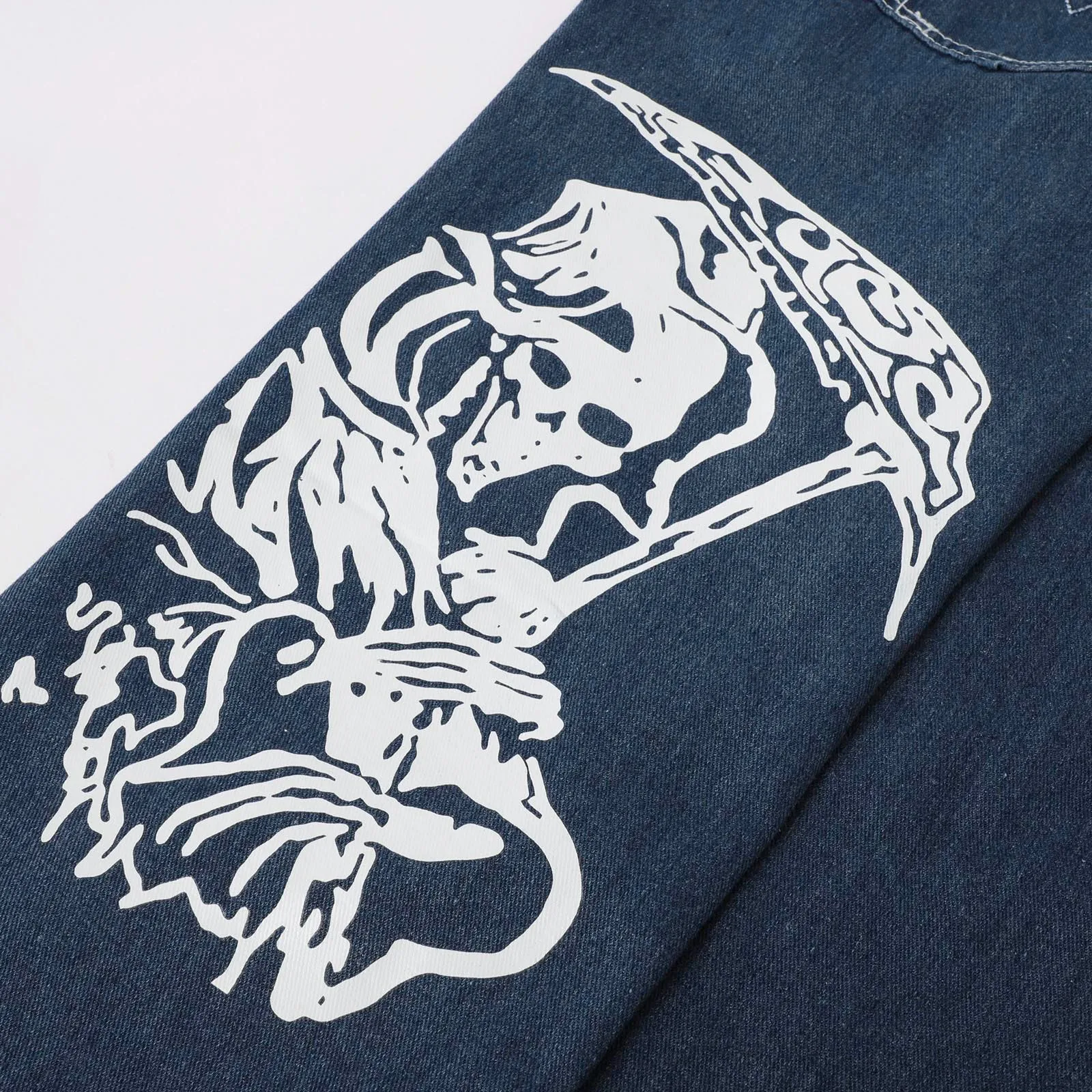 Женская одежда 2000-х годов, брюки, повседневные гладкие мешковатые джинсы Y2k с принтом, уличные расклешенные джинсы с низкой посадкой, популярные корейские джинсовые комбинезоны