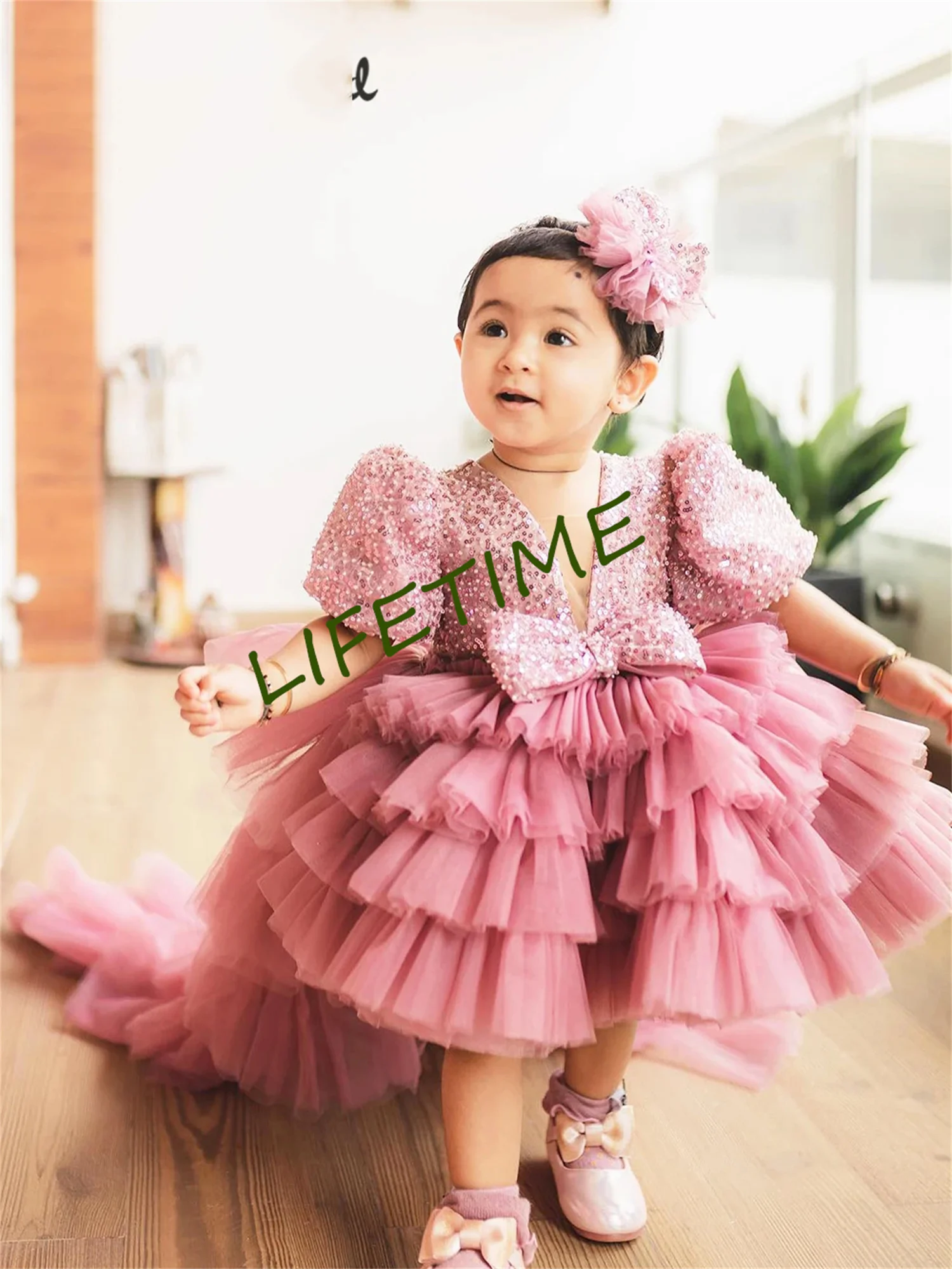 Puffy Baby Girl Dress Layers Flower Girl Dresses Cute Girl Princess Dress Girl Wedding Party Dress Child Kids Dresses