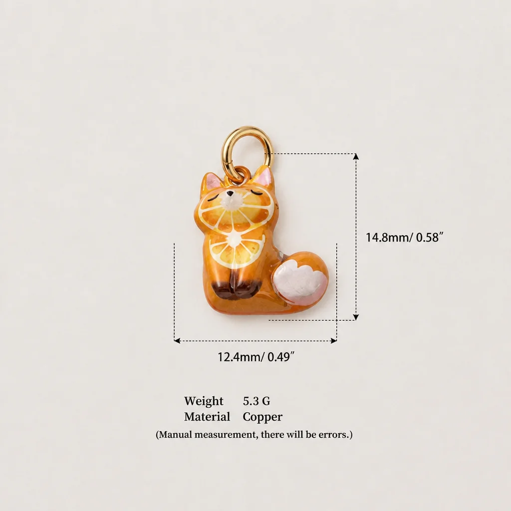 Ins Healing Pop Niedliche Wolke Wassermelone Erdbeere Fuchs Ananas Katze DIY Anhänger Charms Schmuckherstellung – Detail 6